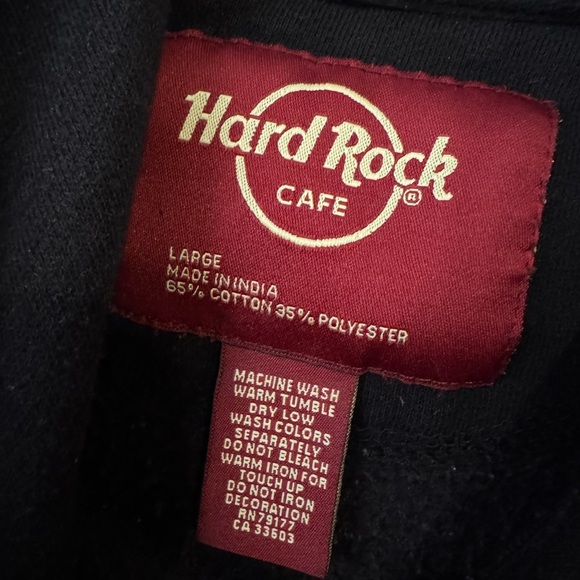 Hard Rock Cafe Nashville Black Sweatshirt Hoodie Adult Size Large - Picture 3 of 4